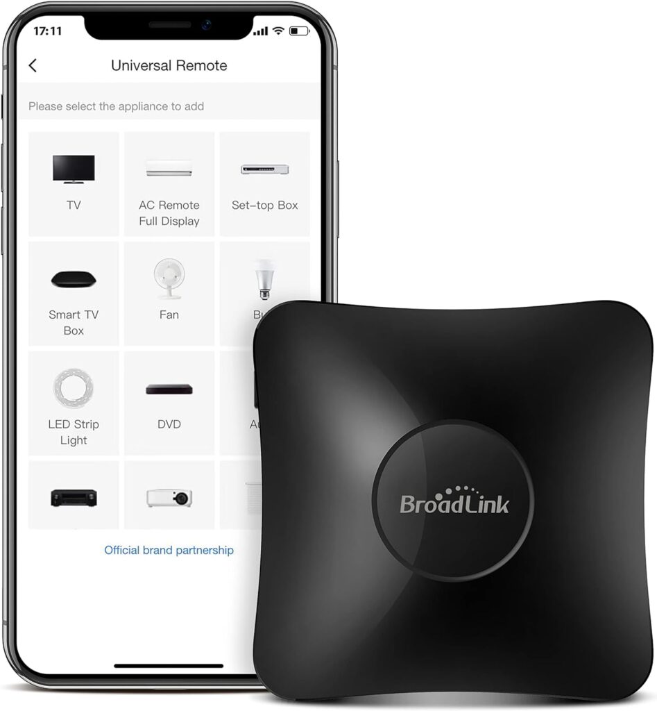 BroadLink IR/RF Smart Home Hub-WiFi IR/RF Blaster for Home Automation, TV, Curtain, Shades Remote, Smart AC Controller, Works with Alexa, Google Assistant, IFTTT (RM4 pro)