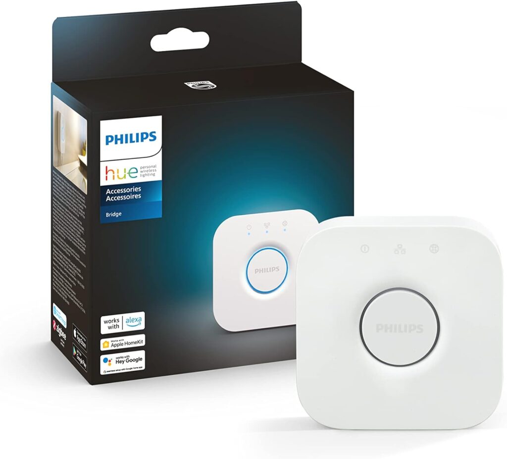 Philips Hue Bridge - Unlock the Full Potential of Hue - Multi-Room and Out-of-Home Control - Create Automations and Zones - Secure, Stable Connection Wont Strain Your Wi-Fi - Works with Voice, Matter