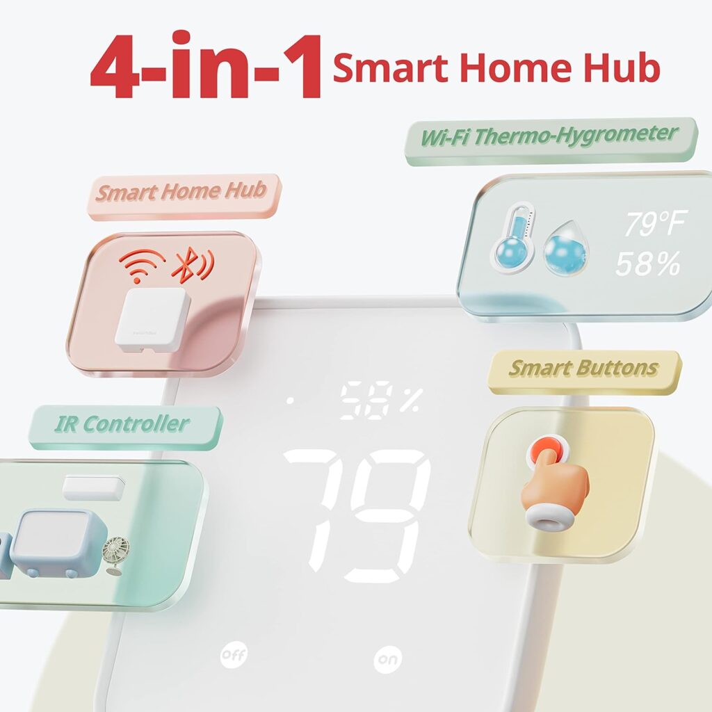 SwitchBot Hub 2 (2nd Gen), work as a WiFi Thermometer Hygrometer, IR Remote Control, Smart Remote and Light Sensor, Link SwitchBot to Wi-Fi (Support 2.4GHz), Compatible with AlexaGoogle Assistant