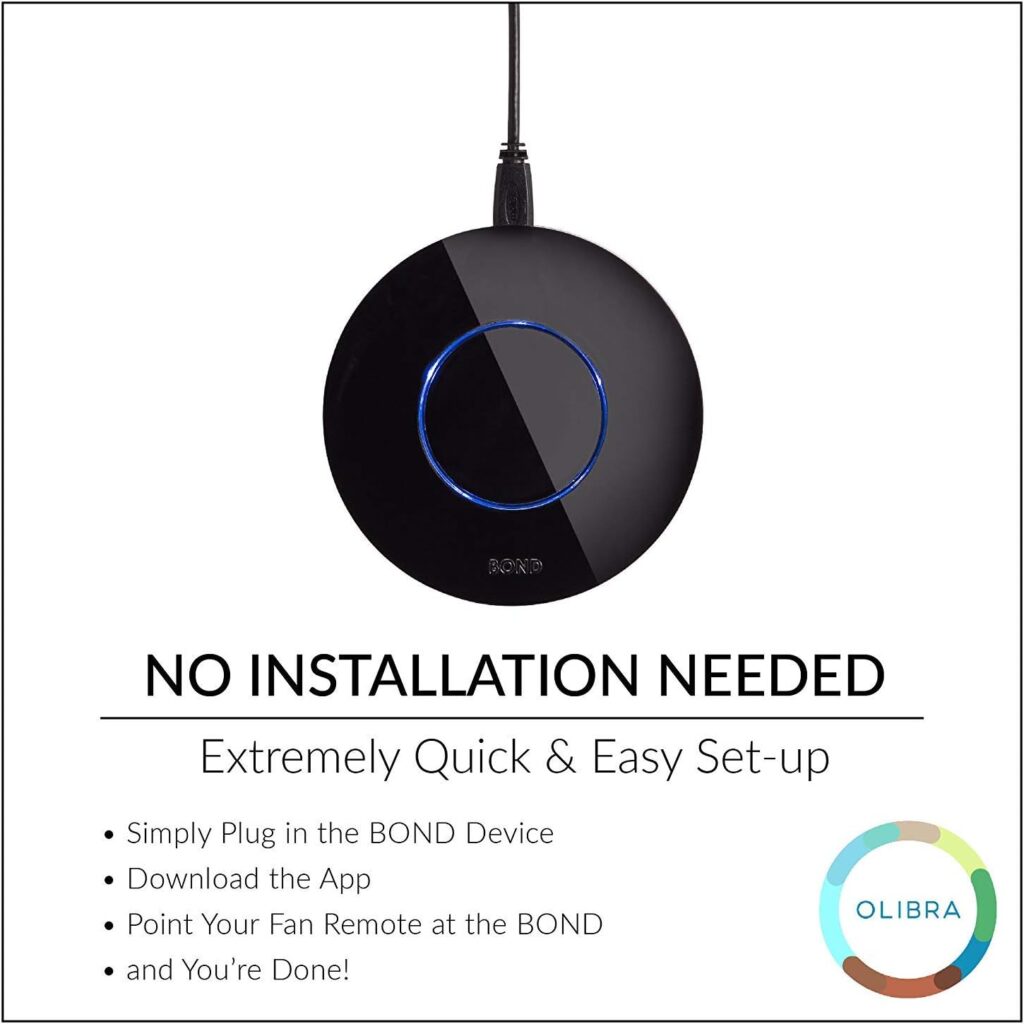 BOND | Add WiFi to Ceiling Fan, Fireplace or Motorized Shades | Works with Alexa, Google Home | Remote Control with App | Works with iPhone or Android