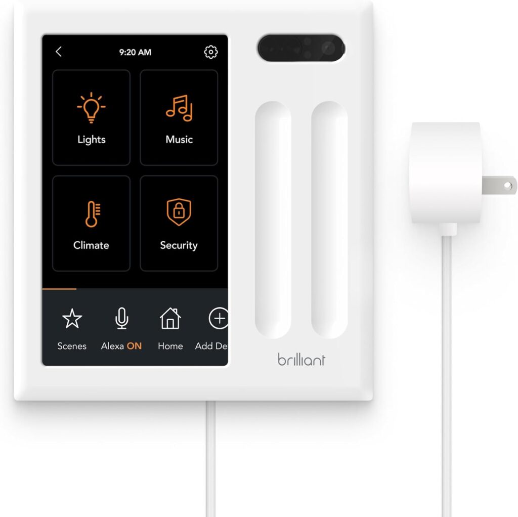 Brilliant Smart Home Control (1-Switch Panel) — Alexa Built-In  Compatible with Ring, Sonos, Hue, Google Nest, Wemo, SmartThings, Apple HomeKit — In-Wall Touchscreen Control for Lights, Music,  More