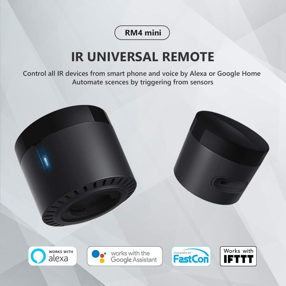 BroadLink RM4 pro (2.4 GHz Wi-Fi Only) IR  RF Universal Remote, All in One Hub Code Learning Wi-Fi Remote Control for TV Air Conditioner, Curtain Motor, Works with Alexa, Google Home, IFTTT