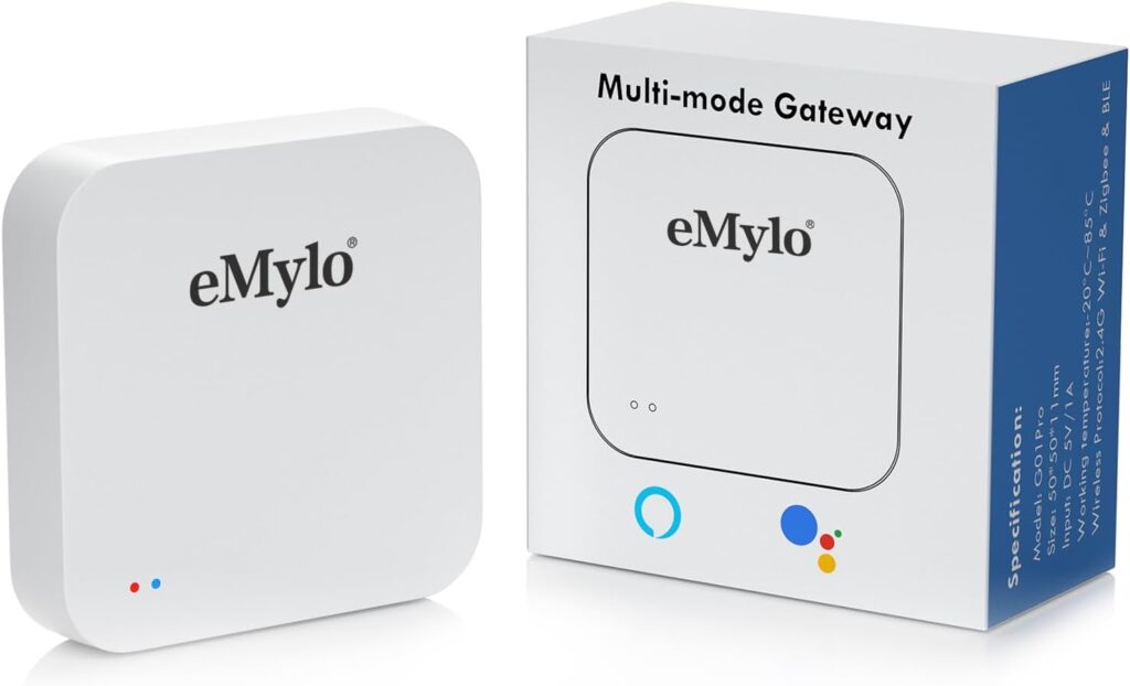 eMylo Multi-Mode Gateway,Zigbee  WiFi  Bluetooth Hub Mesh Gateway Supports Multi-protocols-APP Control,Tuya Smart Devices,Work with Smart Life and Tuya,Alexa and Google Assistant