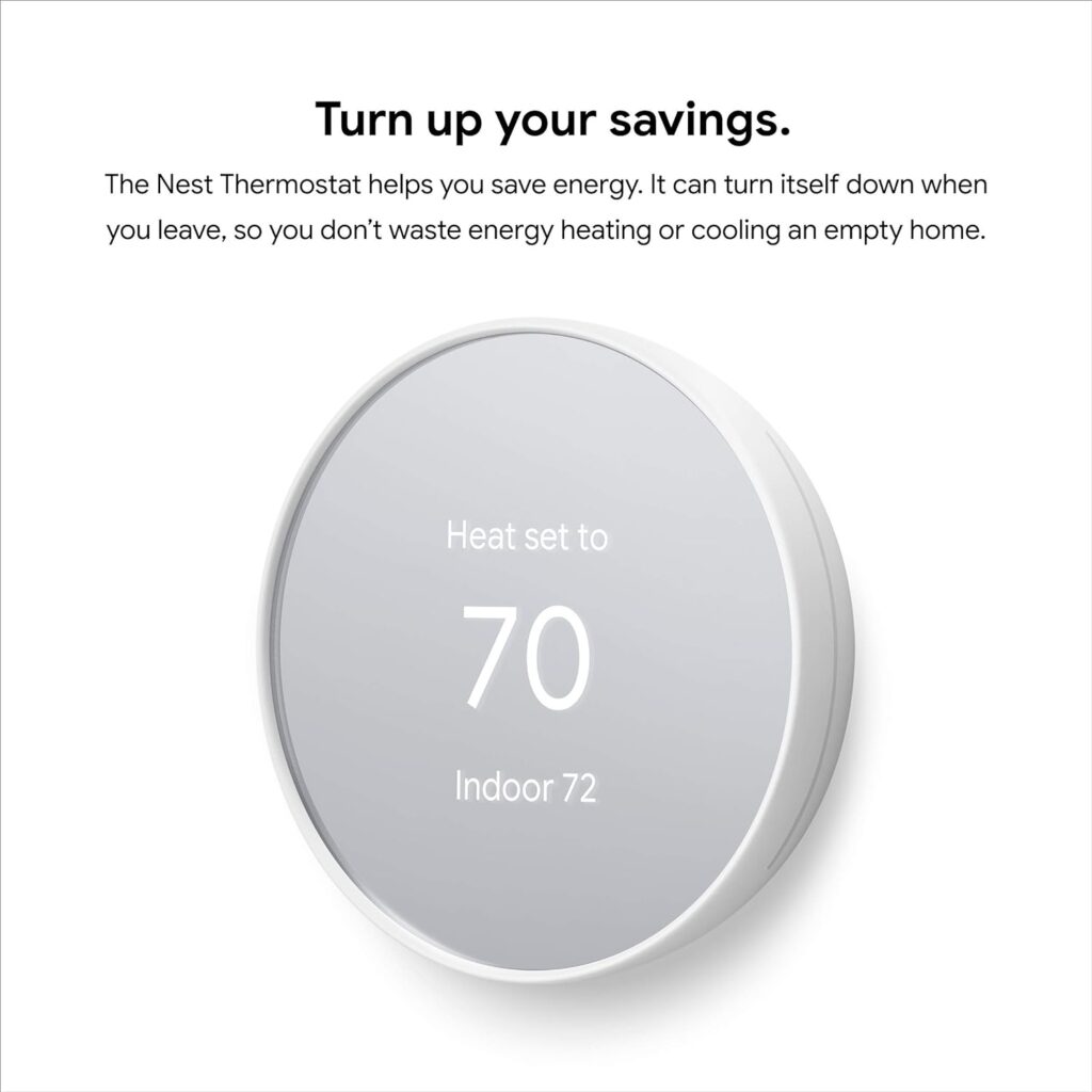 Google Nest Thermostat - Smart Thermostat for Home - Programmable Wifi Thermostat - Snow