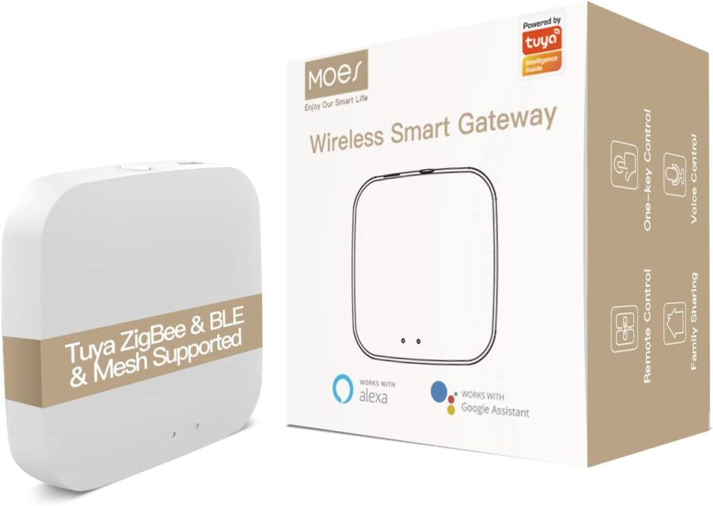 MOES ZigBee  Bluetooth  Mesh Gateway, Tuya Wireless Smart Home Bridge Hub, Only Support Tuya Smart Device Work with Smart Life/MOES App