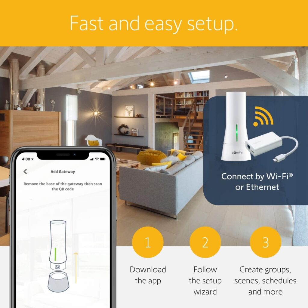 Somfy TaHoma Hub - Smart Home Gateway for RTS Blinds, Shades, Awnings - Works with Alexa, Google Assistant, Philips Hue - Integrate with Brilliant  SmartThings - Wifi or Ethernet #1811731  1870470