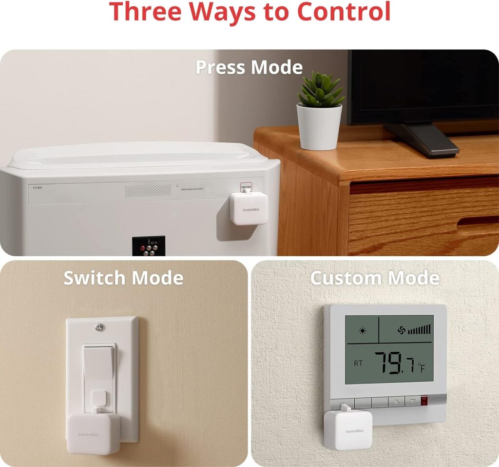 SwitchBot Smart Switch Button Pusher - Bluetooth Fingerbot for Rocker Switch/One-Way Button, Automatic Light Switch, Timer and APP Control, Works with Alexa When Paired with SwitchBot Hub (White)