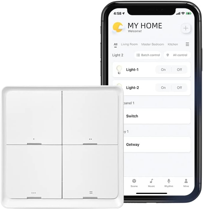 Broadlink Smart Home Starter Kit - Includes 3 Bulbs, 1 Scene Switch and 1 Hub, Uses FastCon Tech, Works with Alexa and Google Home