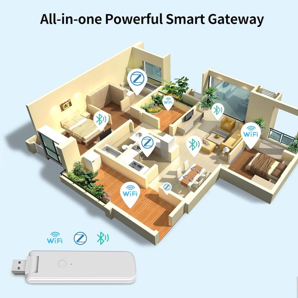 eMylo Zigbee Hub, 3 In 1 Zigbee 3.0Bluetooth5.0 Gateway, Tuya Smart Devices Work with Smart Life and Tuya APP, Compatible with Alexa, Smart Home Hub
