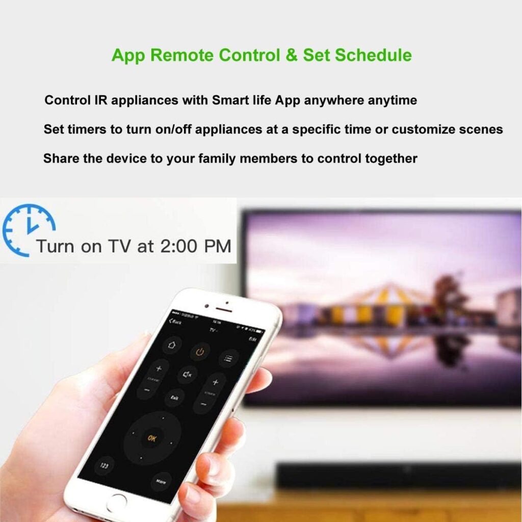 Smart IR Remote Control Hub WiFi Infrared Universal Remote Control IR Blaster Smart Home Automation Compatible with Alexa Google Home