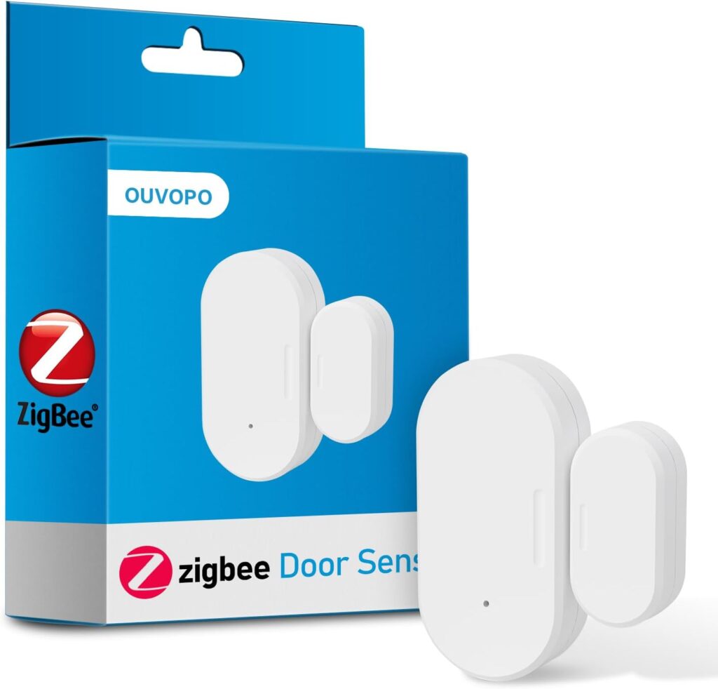 Zigbee Contact Sensor,Wireless Door and Window Sensor for Smart Home Automation with Build-in Zigbee Hub, hub Required,Compatible with Home Assistant,Hubitat and Alexa